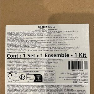 Amazon Basics Dark Gray Microfiber Sheet Set Twin XL